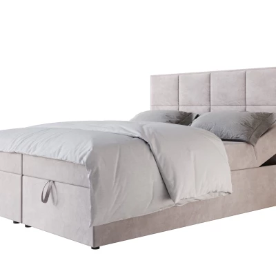 Čalouněná boxspringová postel 200x200 RAHIFA - světle šedá