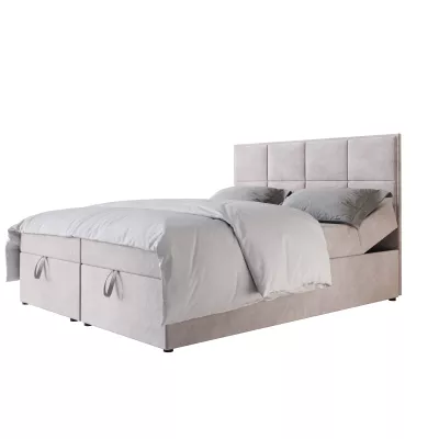Čalouněná boxspringová postel 200x200 RAHIFA - světle šedá