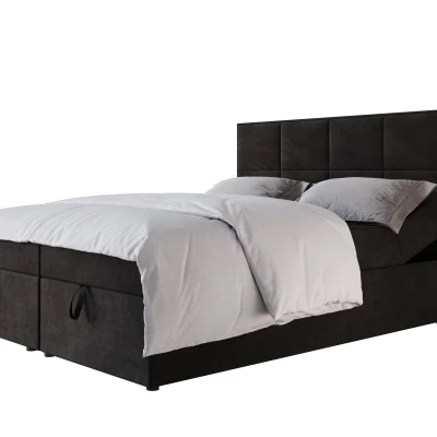 Čalouněná boxspringová postel 200x200 RAHIFA - černá