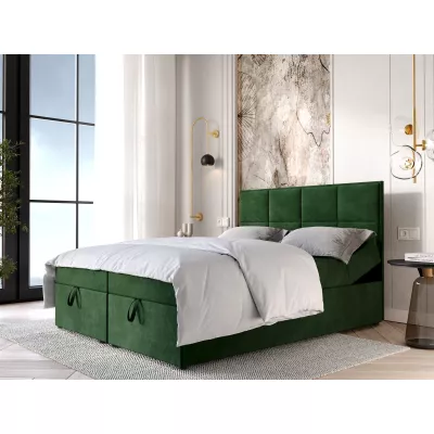 Čalouněná boxspringová postel 180x200 RAHIFA - lahvově zelená