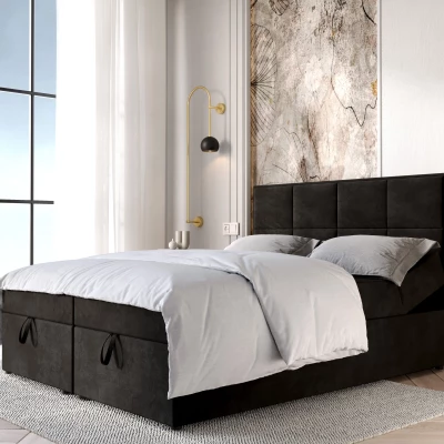 Čalouněná boxspringová postel 180x200 RAHIFA - černá