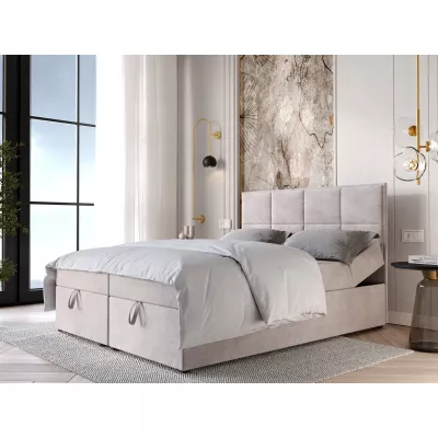 Čalouněná boxspringová postel 160x200 RAHIFA - světle šedá