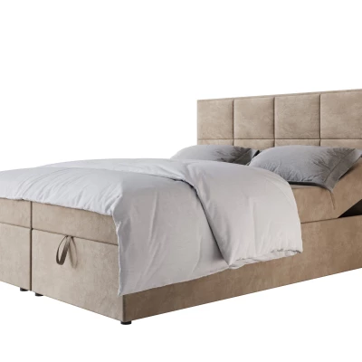 Čalouněná boxspringová postel 160x200 RAHIFA - hnědá