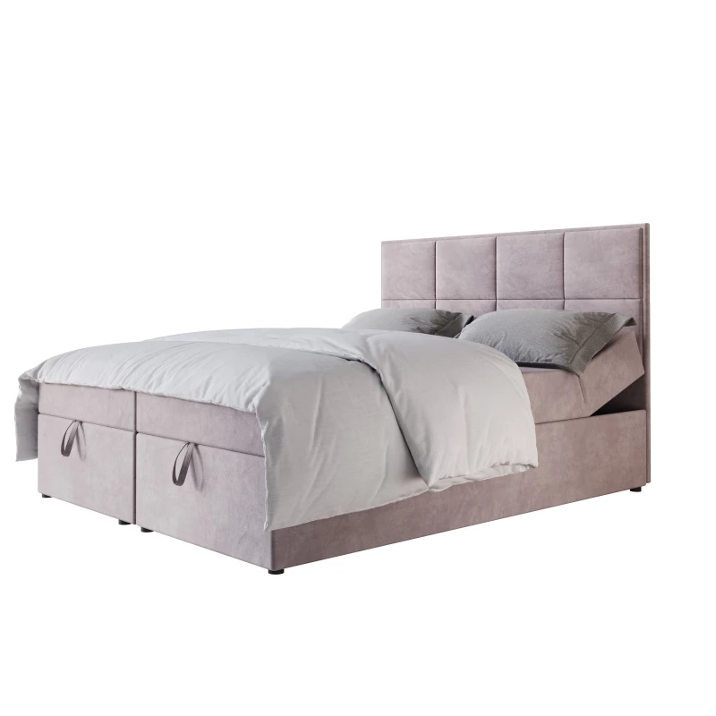 Čalouněná boxspringová postel 160x200 RAHIFA - růžová