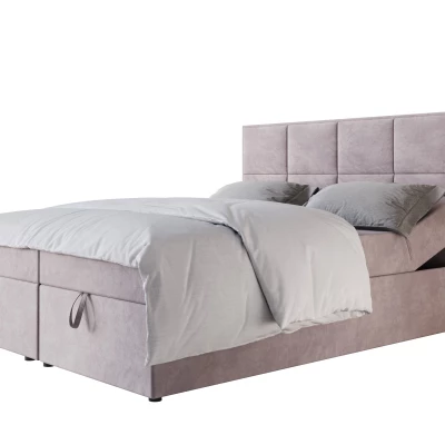 Čalouněná boxspringová postel 140x200 RAHIFA - růžová