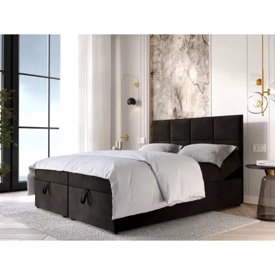 Čalouněná boxspringová postel 140x200 RAHIFA - černá