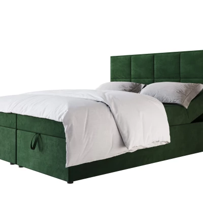 Čalouněná boxspringová postel 120x200 RAHIFA - lahvově zelená