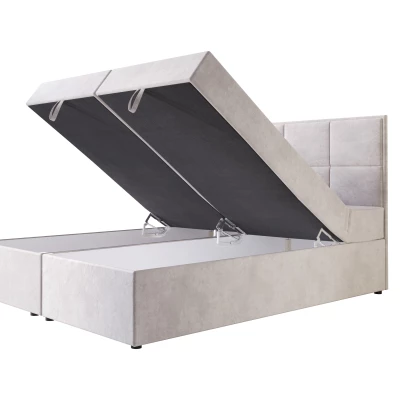Čalouněná boxspringová postel 120x200 RAHIFA - světle šedá