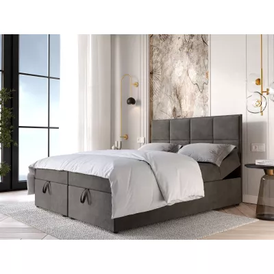 Čalouněná boxspringová postel 90x200 RAHIFA - šedá