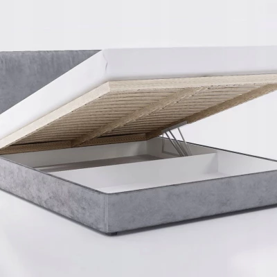 Manželská postel 140x200 LAURINDA 2 s úložným prostorem - petrolejová