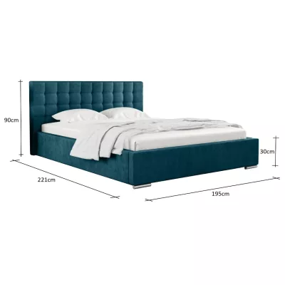 Manželská postel 180x200 LAURINDA - modrá