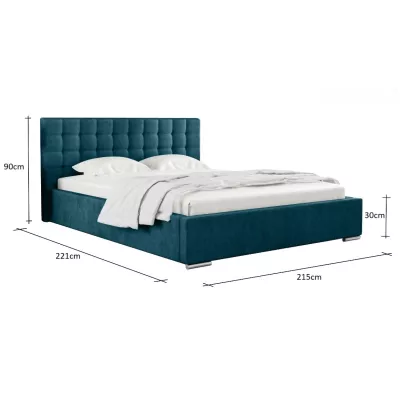 Manželská postel 200x200 LAURINDA - modrá