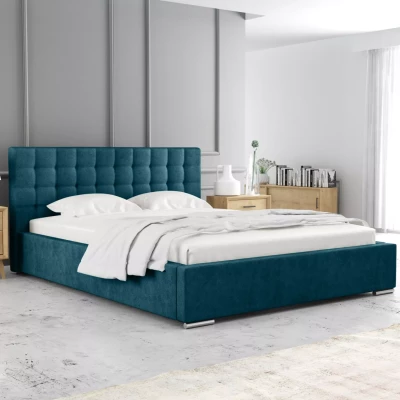 Manželská postel 160x200 LAURINDA - petrolejová