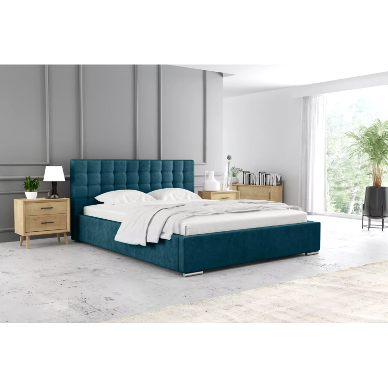 Manželská postel 160x200 LAURINDA - petrolejová