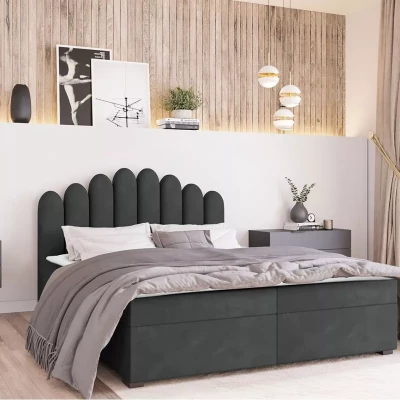 Boxspringová manželská postel 200x200 SALIMA - šedá