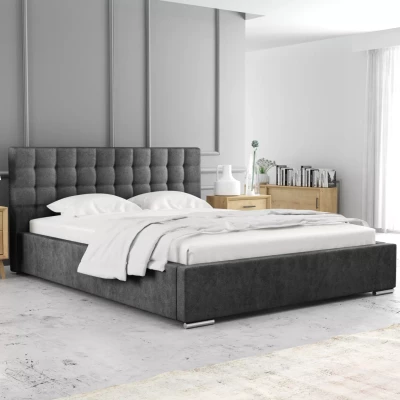 Manželská postel 200x200 LAURINDA - tmavě šedá