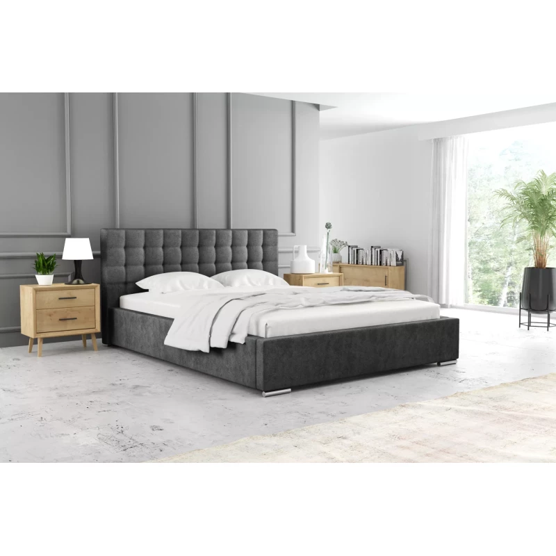 Manželská postel 200x200 LAURINDA - tmavě šedá