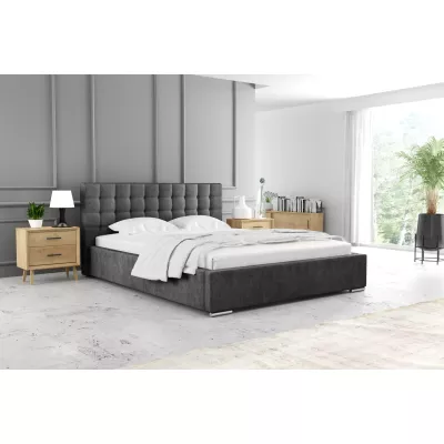 Manželská postel 200x200 LAURINDA - tmavě šedá