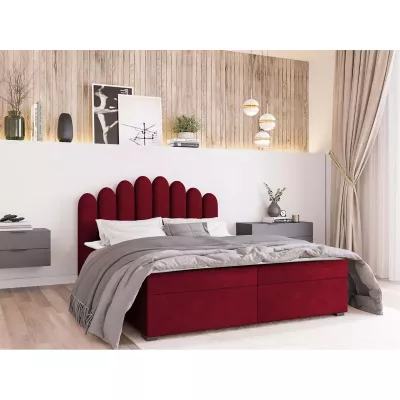 Boxspringová manželská postel 140x200 SALIMA - červená