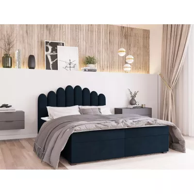 Boxspringová manželská postel 140x200 SALIMA - tmavě modrá