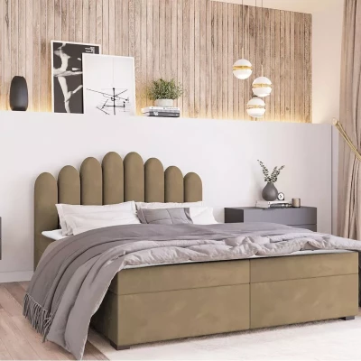 Jednolůžková boxspringová postel 90x200 SALIMA - hnědá