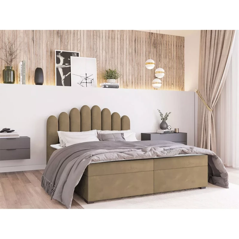 Jednolůžková boxspringová postel 90x200 SALIMA - hnědá