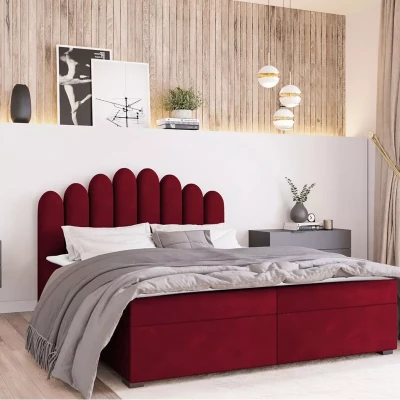 Jednolůžková boxspringová postel 90x200 SALIMA - červená