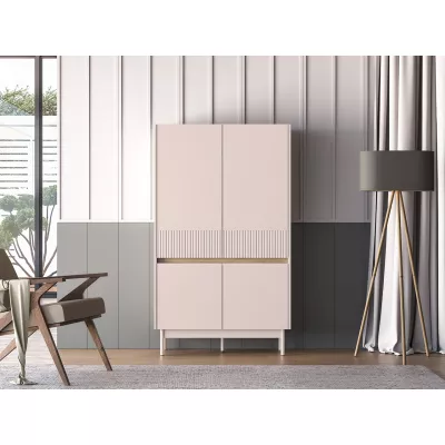 Vysoká komoda THEA - kašmír / dub