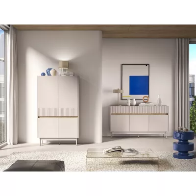 Vysoká komoda THEA - kašmír / dub