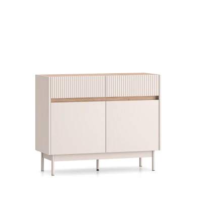 Úzká kombinovaná komoda THEA - kašmír / dub