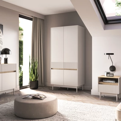 Šatní skříň 92 THEA - kašmír / dub