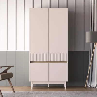 Šatní skříň 92 THEA - kašmír / dub