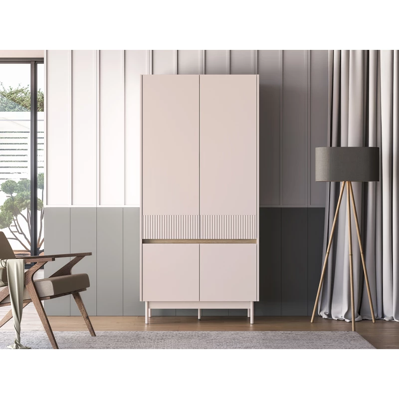 Šatní skříň 92 THEA - kašmír / dub