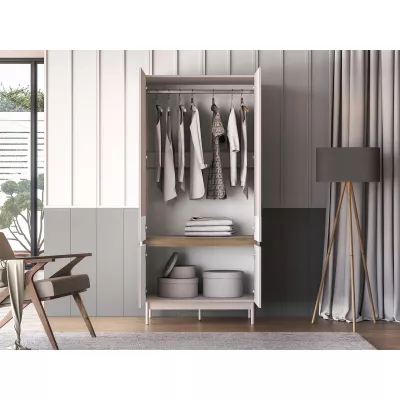 Šatní skříň 92 THEA - kašmír / dub