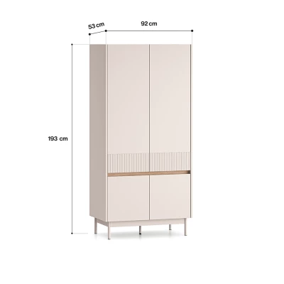 Šatní skříň 92 THEA - kašmír / dub