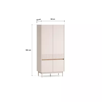 Šatní skříň 92 THEA - kašmír / dub