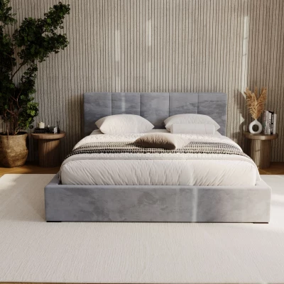 Čalouněná postel 120x200 NEUSA 2 s úložným prostorem - tmavě šedá