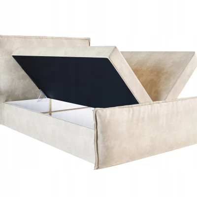 Manželská čalouněná postel 160x200 SAKINA - světle béžová