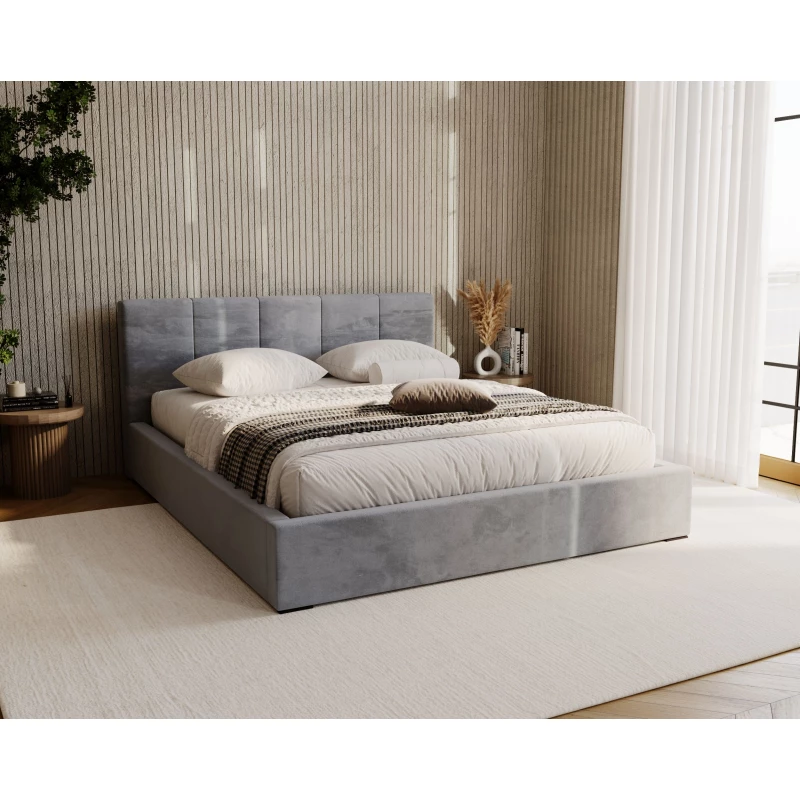 Čalouněná postel 180x200 NEUSA 2 s úložným prostorem - tmavě šedá