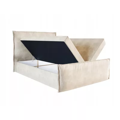 Manželská čalouněná postel 140x200 SAKINA - světle béžová