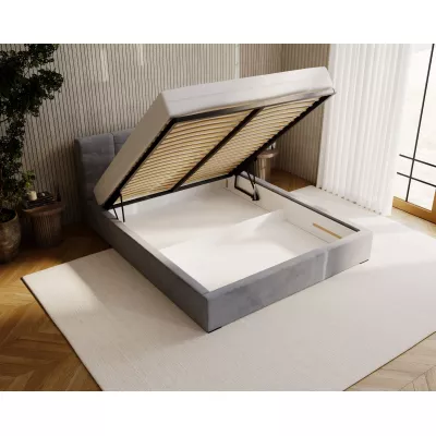 Čalouněná postel 120x200 NEUSA 2 s úložným prostorem - šedá