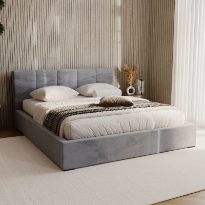 Čalouněná postel 120x200 NEUSA - tmavě šedá