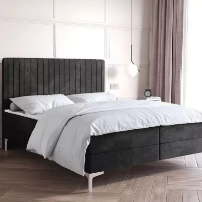 Kontinentální postel 200x200 HACINA s úložným prostorem - černá
