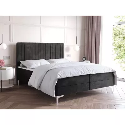 Kontinentální postel 200x200 HACINA s úložným prostorem - černá