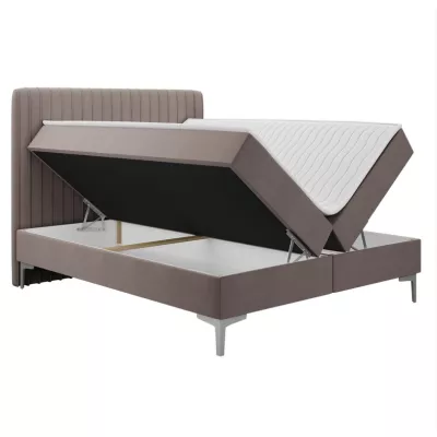 Kontinentální postel 180x200 HACINA s úložným prostorem - šedá