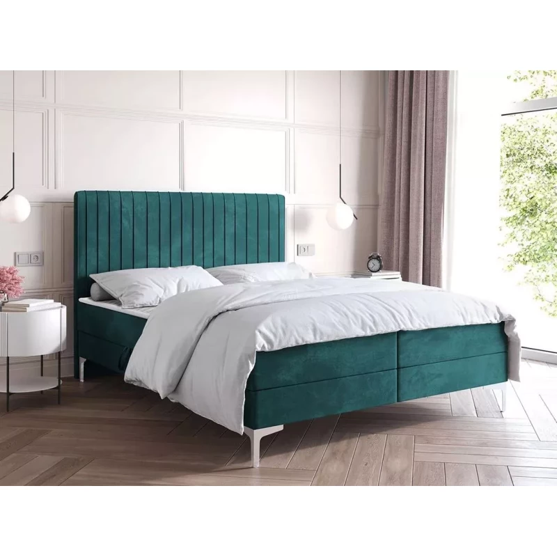Kontinentální postel 180x200 HACINA s úložným prostorem - tyrkysová