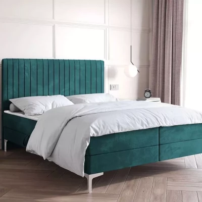 Kontinentální postel 160x200 HACINA s úložným prostorem - tyrkysová