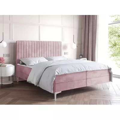 Kontinentální postel 140x200 HACINA s úložným prostorem - pastelová růžová