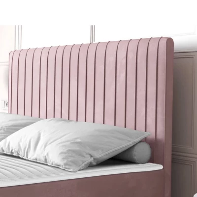 Kontinentální postel 140x200 HACINA s úložným prostorem - pastelová růžová