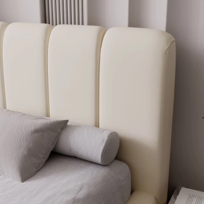 Čalouněná postel 180x200 FATUMATA 2 s úložným prostorem - krémová